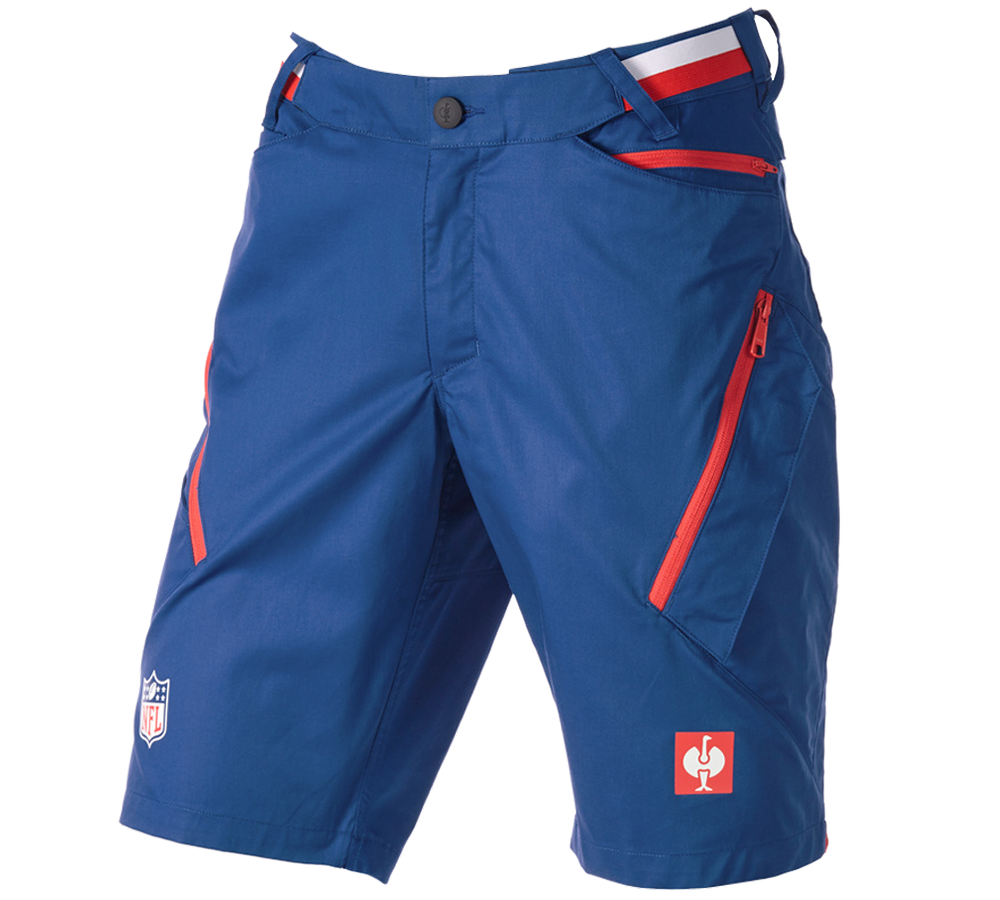 Kollaborationen: NFL shorts + neptunblau/straussrot