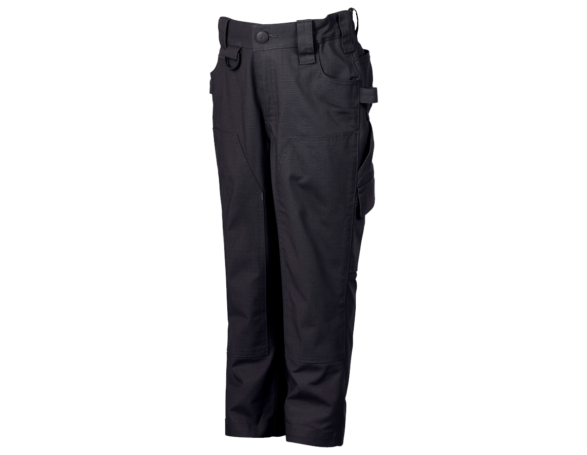 Hosen: Double Front Bundhose e.s.e:pic ripstop, Kinder + schwarz