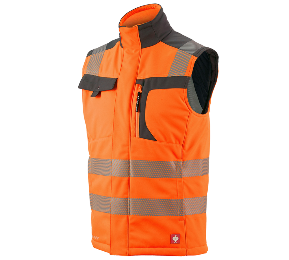 Westen: Warnschutz-Softshell-Weste e.s.motion + warnorange/anthrazit