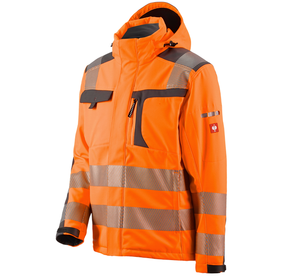 Jacken: Warnschutz-Softshell-Jacke e.s.motion + warnorange/anthrazit