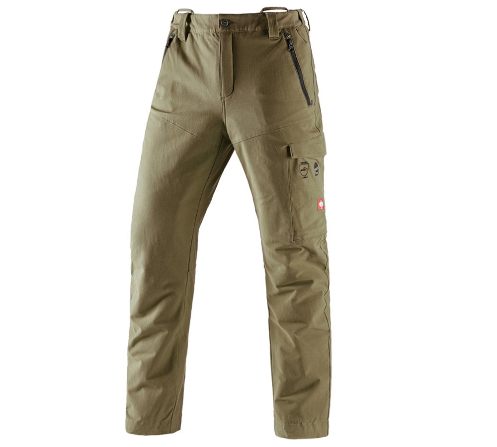 Hosen: Forst-Schnittschutz Bundhose e.s.cotton touch + schlammgrün