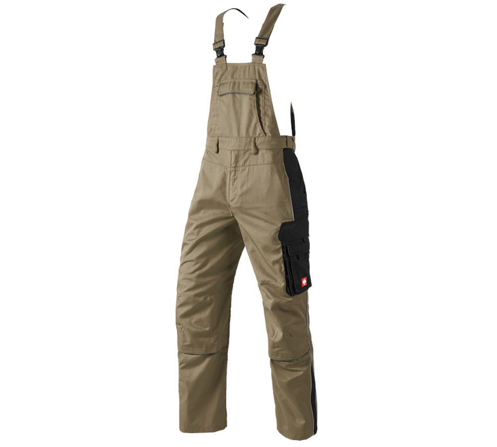 Hosen: Latzhose e.s.active + khaki/schwarz