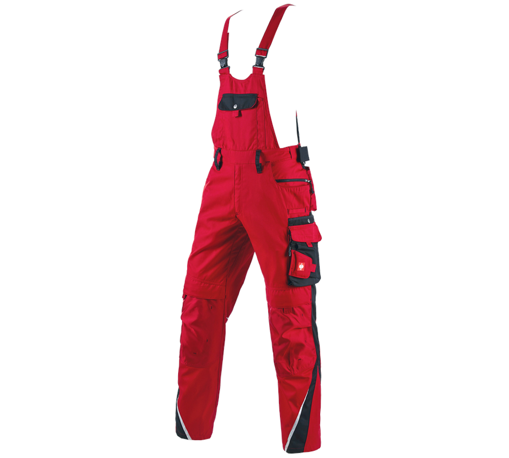 Hosen: Latzhose e.s.motion + rot/schwarz