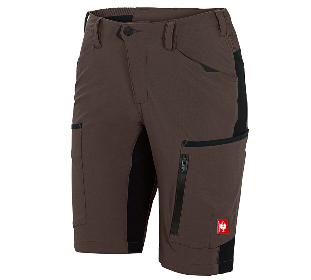 Hosen: Short e.s.vision stretch, Damen + kastanie/schwarz