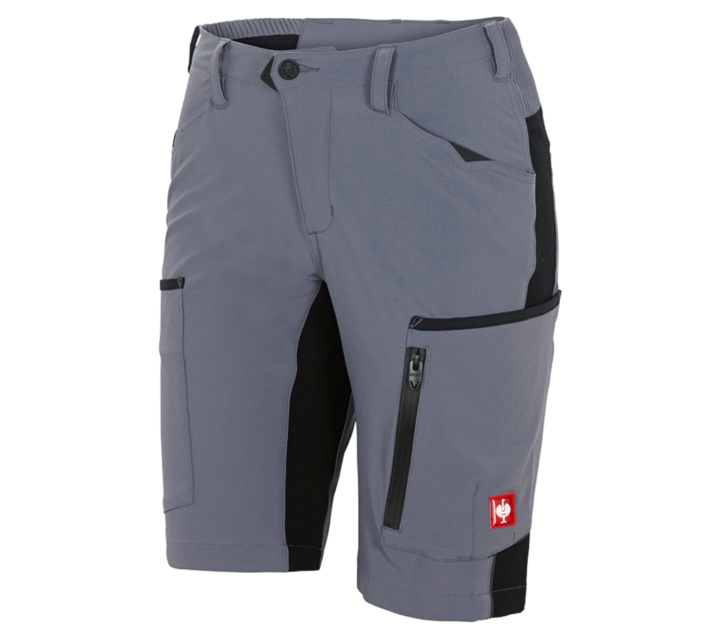 Hosen: Short e.s.vision stretch, Damen + grau/schwarz
