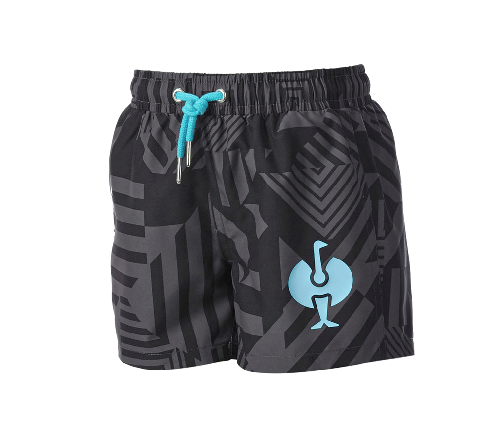 Shorts: Badeshort e.s.trail, Kinder + schwarz/anthrazit/lapistürkis