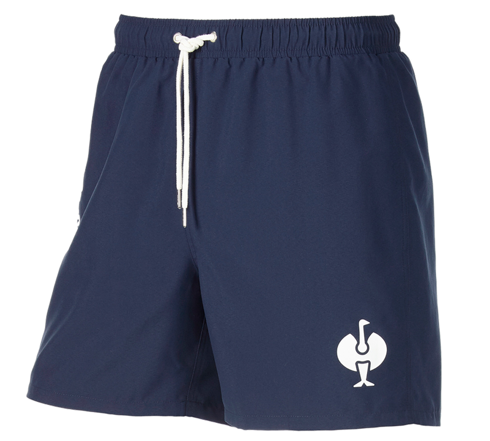 Hosen: Badeshort e.s.trail + tiefblau/weiß