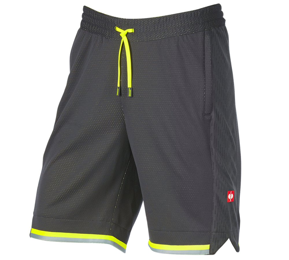 Hosen: Funktions Short e.s.ambition + anthrazit/warngelb
