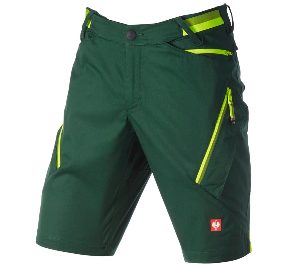Hosen: Multipocket-Short e.s.ambition + grün/warngelb