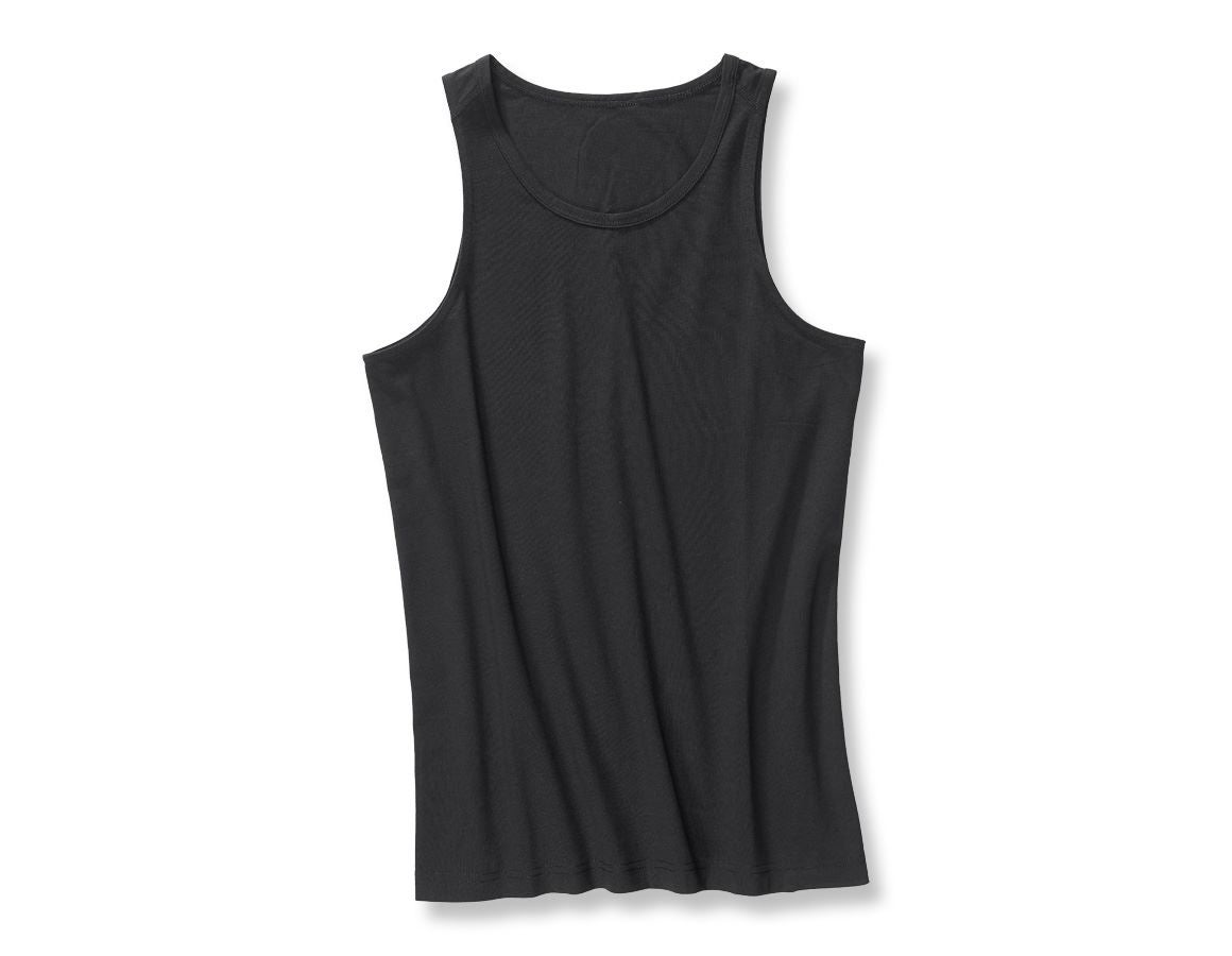 Unterwäsche | Thermokleidung: e.s. cotton stretch Tank-Shirt + schwarz