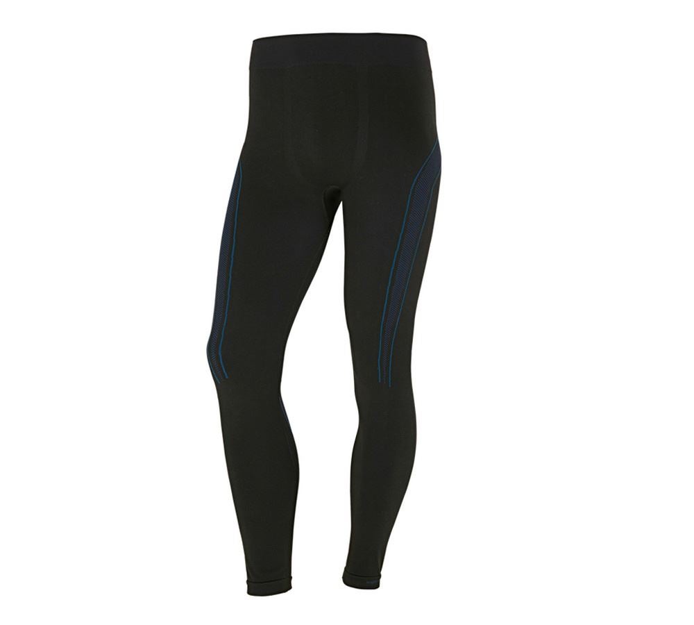 Unterwäsche | Thermokleidung: e.s. Funktions-Long Pants seamless-warm + schwarz/enzianblau