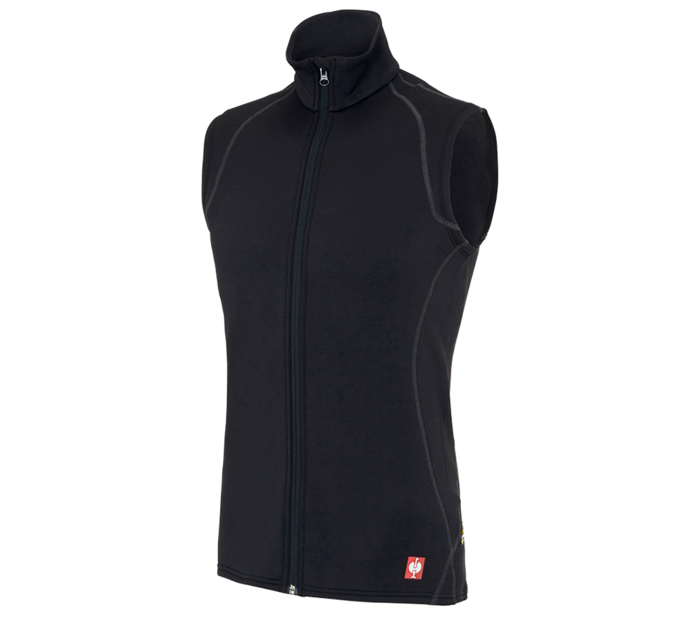 Westen: e.s. Funktions-Weste thermo stretch - x-warm + schwarz