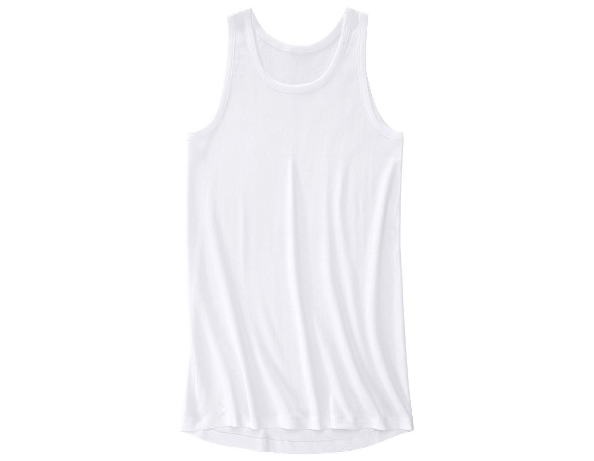 Unterwäsche | Thermokleidung: e.s. Unterhemd Grobripp classic extra long + weiß