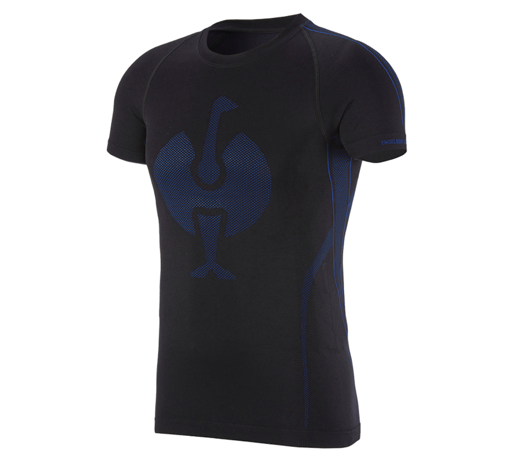 Unterwäsche | Thermokleidung: e.s. Funktions-T-Shirt seamless - warm + schwarz/enzianblau