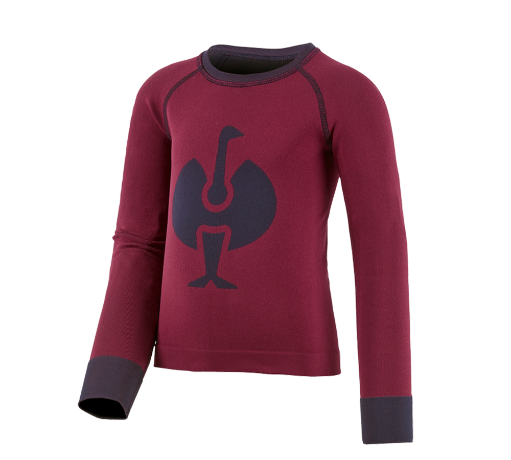 Funktionsunterwäsche: e.s. Funktions Longsleeve seamless - warm, Kinder + beere