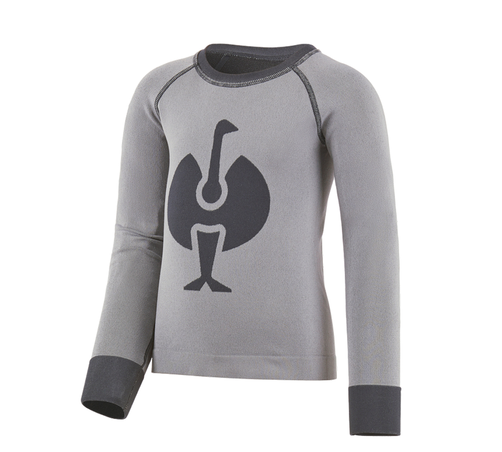 Funktionsunterwäsche: e.s. Funktions Longsleeve seamless - warm, Kinder + platin