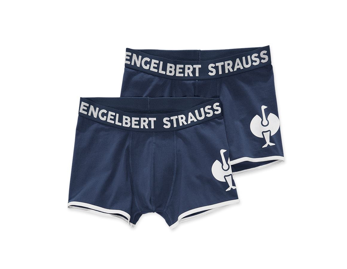 Unterwäsche | Thermokleidung: Pants cotton stretch e.s.trail, 2er Pack + tiefblau/weiß
