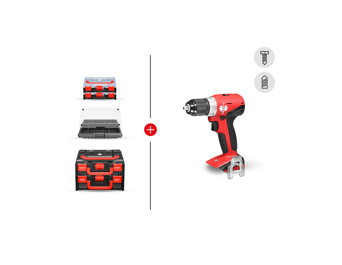 Elektrowerkzeuge: KOMBI-SET 1 + 18,0 V Akku-Bohrschrauber S