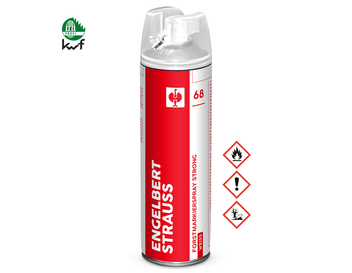 Sprays: e.s. Forstmarkierspray Strong #68 + weiß
