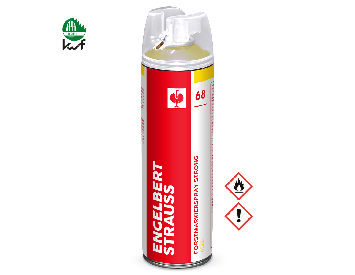 Sprays: e.s. Forstmarkierspray Strong #68 + gelb