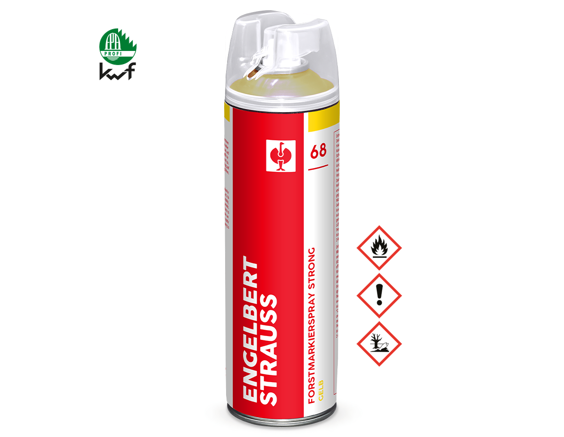 Sprays: e.s. Forstmarkierspray Strong #68 + gelb