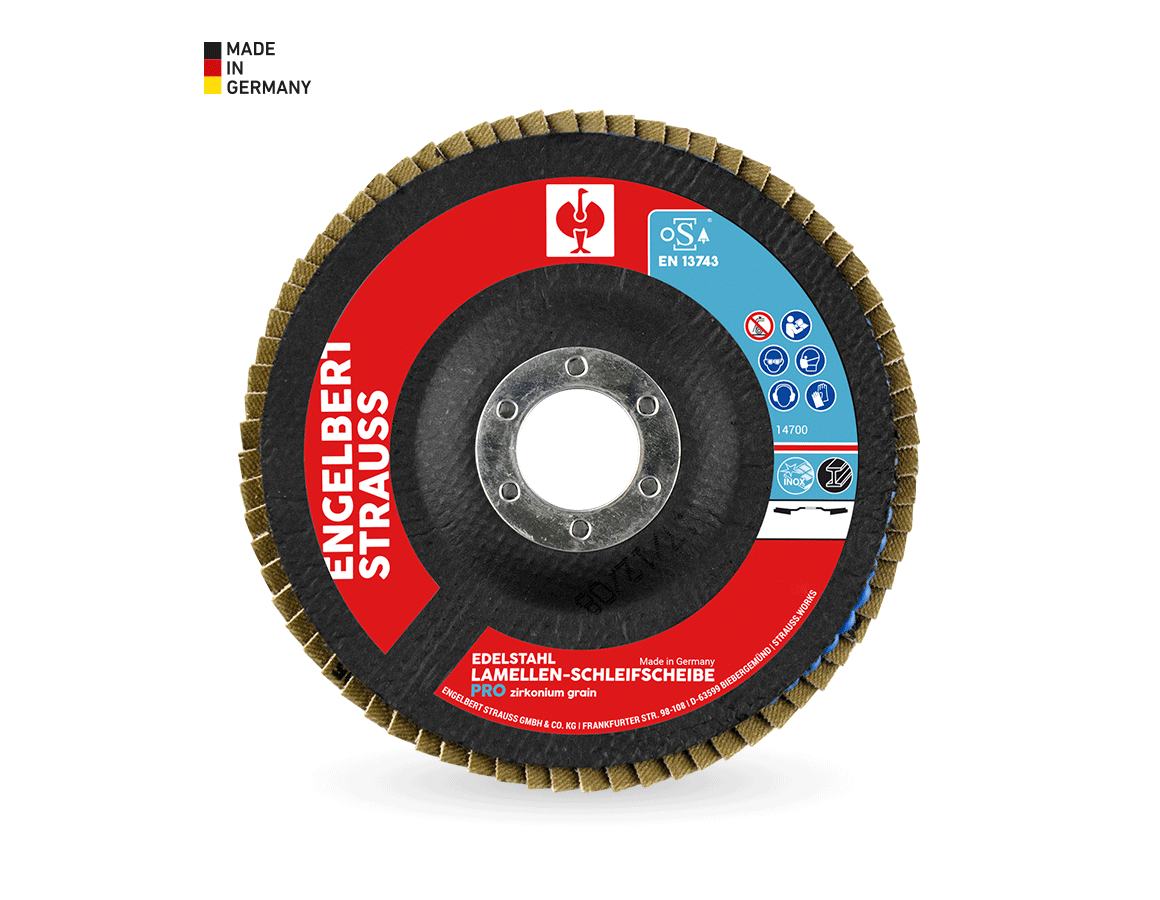 Schleifwerkzeuge: e.s. Lamellen-Schleifscheibe pro, Form schräg