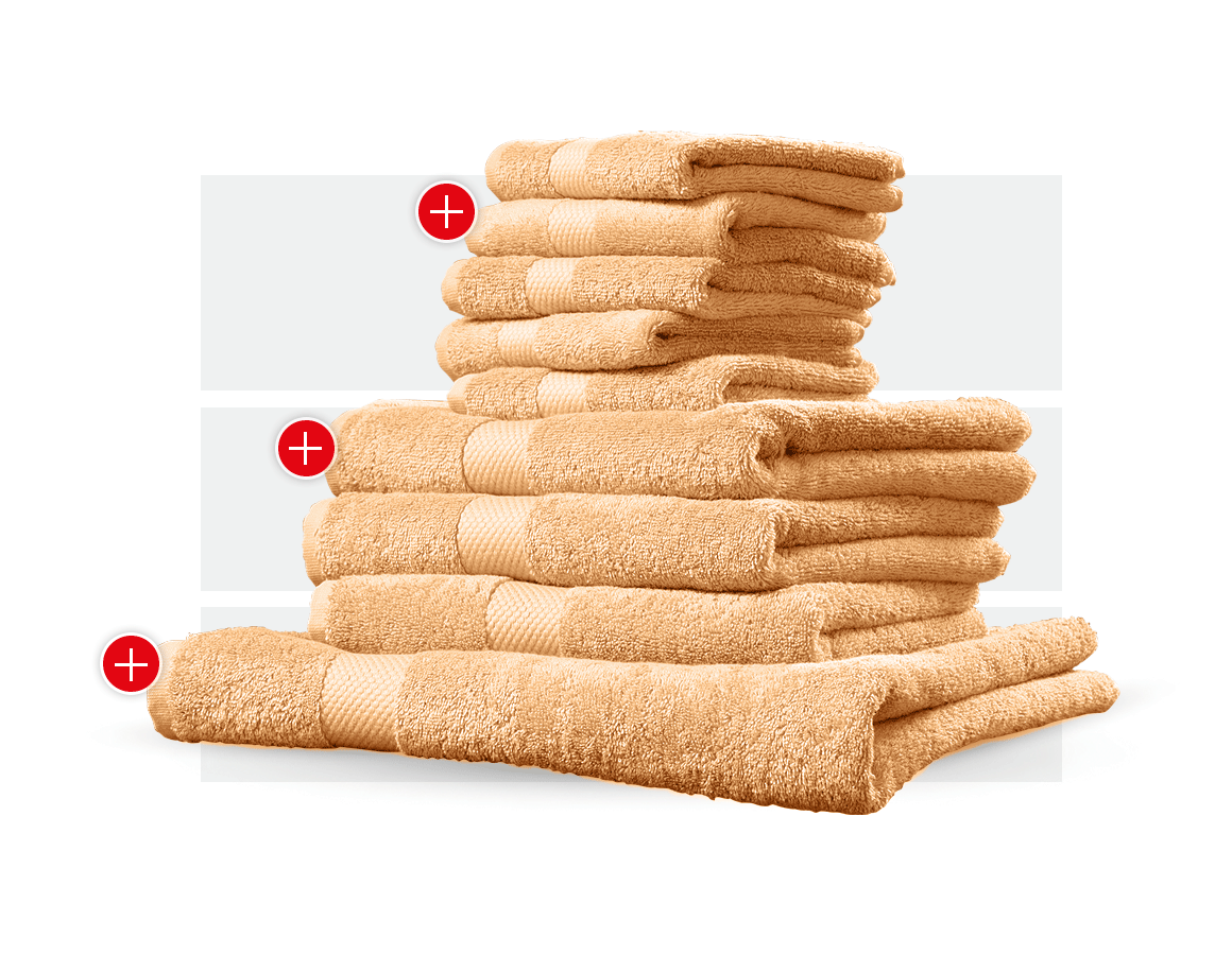 Große Geschenke: Handtuch Premium Geschenk-Set + apricot