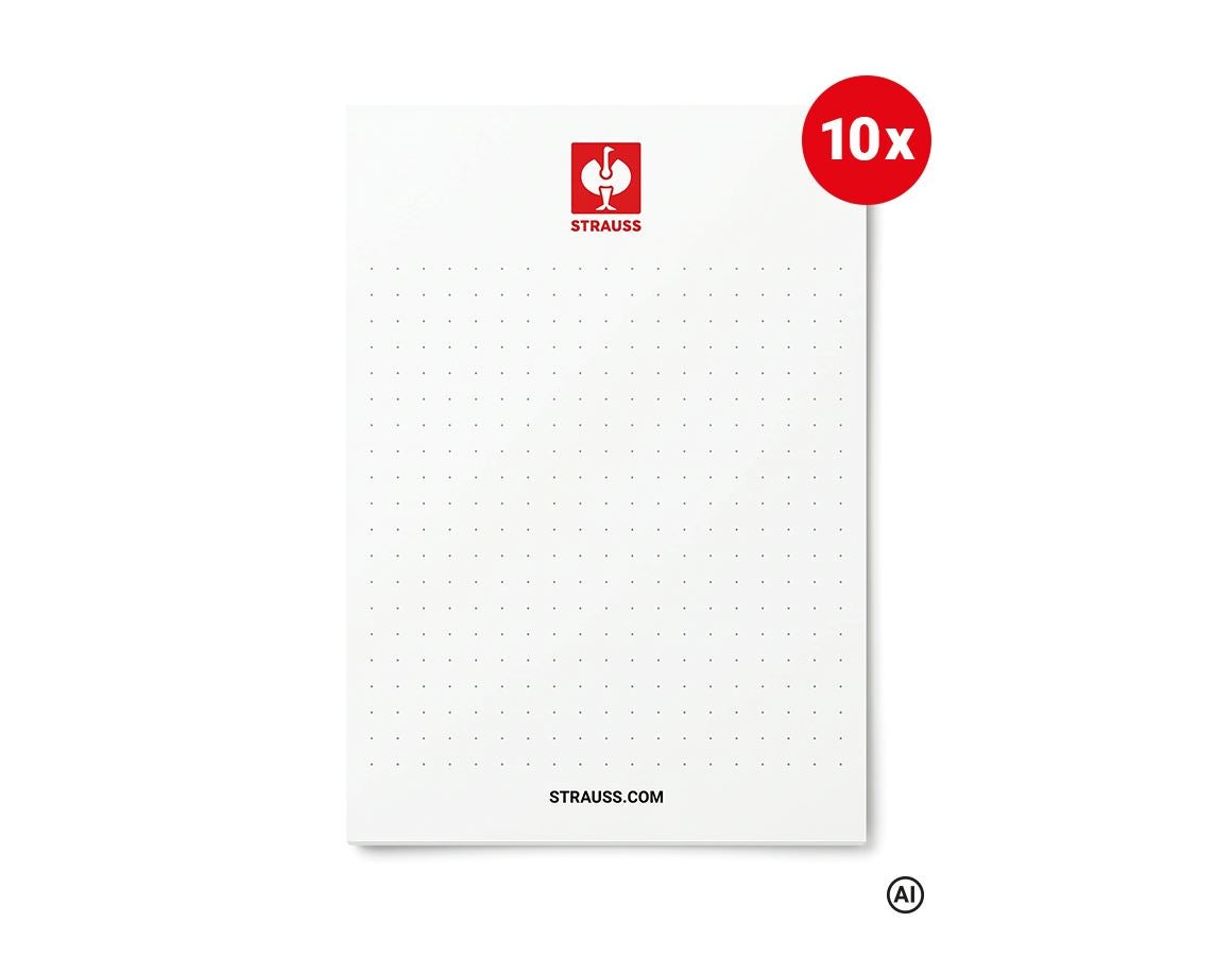 Betriebsbedarf: STRAUSS Notizblock A6, 10er Pack