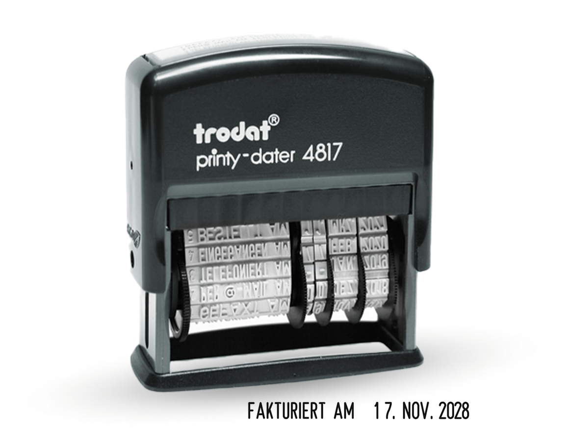 Stempel: trodat Datumsstempel Printy 4817 mit Wortband