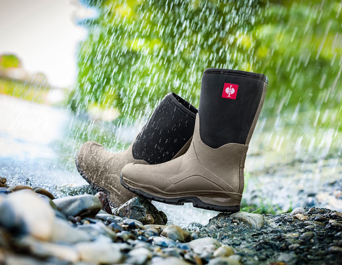 O4: e.s. O4 Neopren Spezialberufsstiefel Fides mid + stein/schwarz