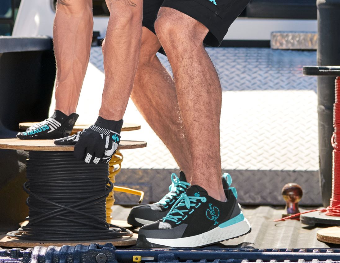 SB: SB Sicherheitshalbschuhe e.s. Comoe low + schwarz/lapistürkis 1