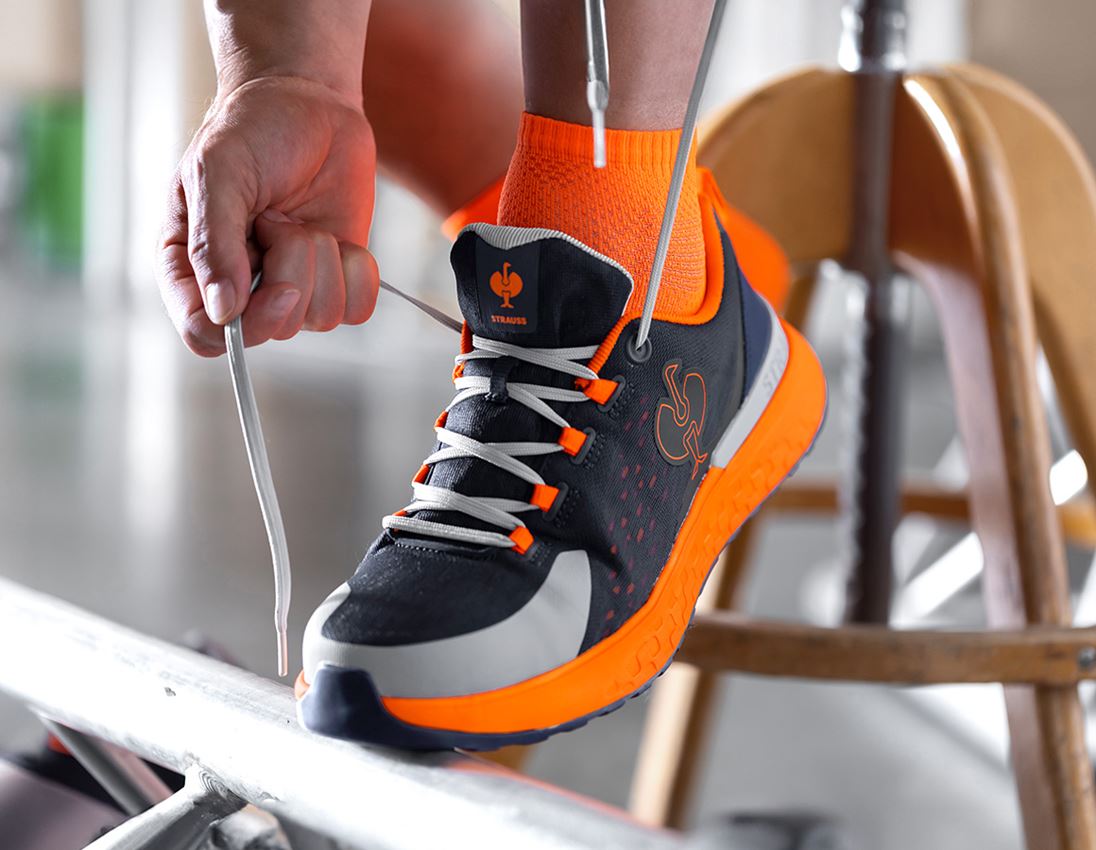 SB: SB Sicherheitshalbschuhe e.s. Comoe low + dunkelblau/warnorange 2