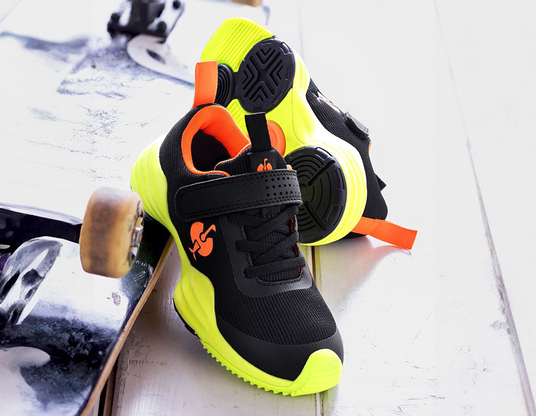Kinderschuhe: Allroundschuhe e.s. Porto, Kinder + schwarz/warngelb/warnorange