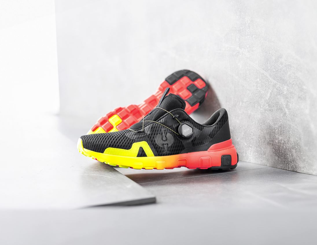 Sonstige Berufsschuhe: Allroundschuhe e.s. Toledo low + schwarz/warnrot/warngelb