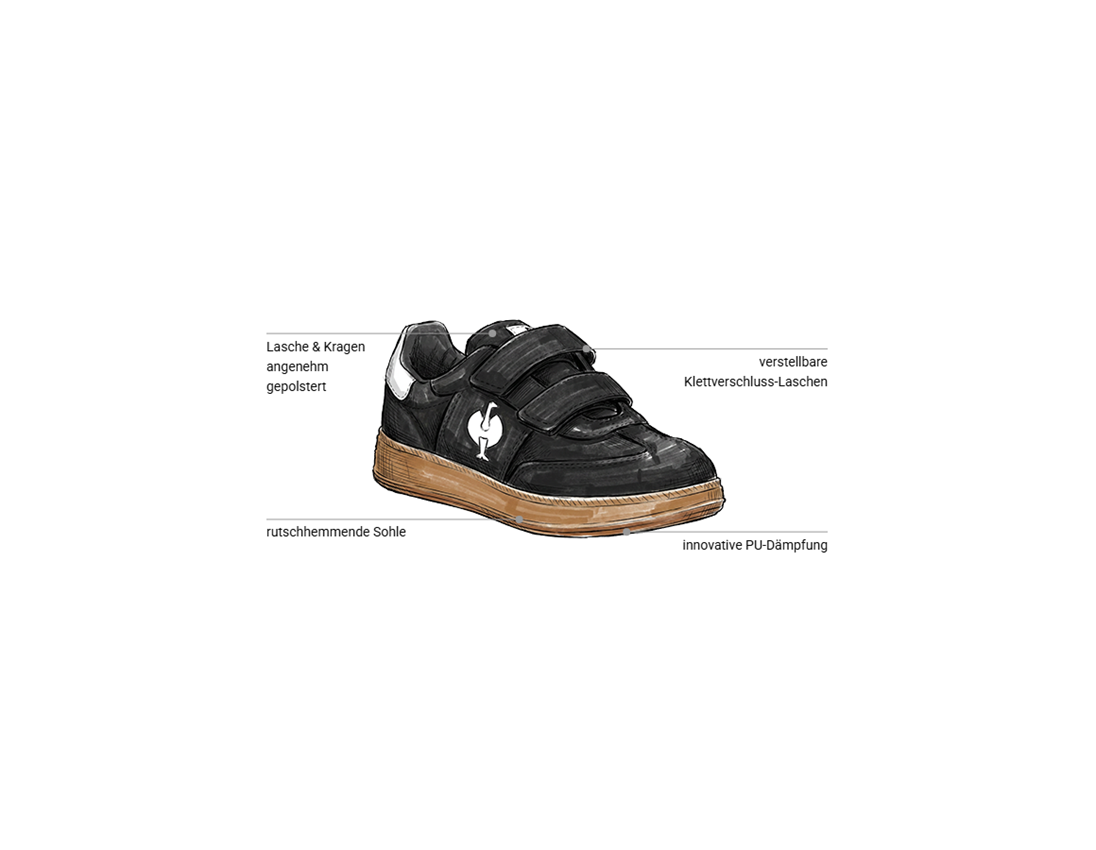 Kinderschuhe: Allroundschuhe Strauss.0900 low, Kinder + schwarz/weiß 1