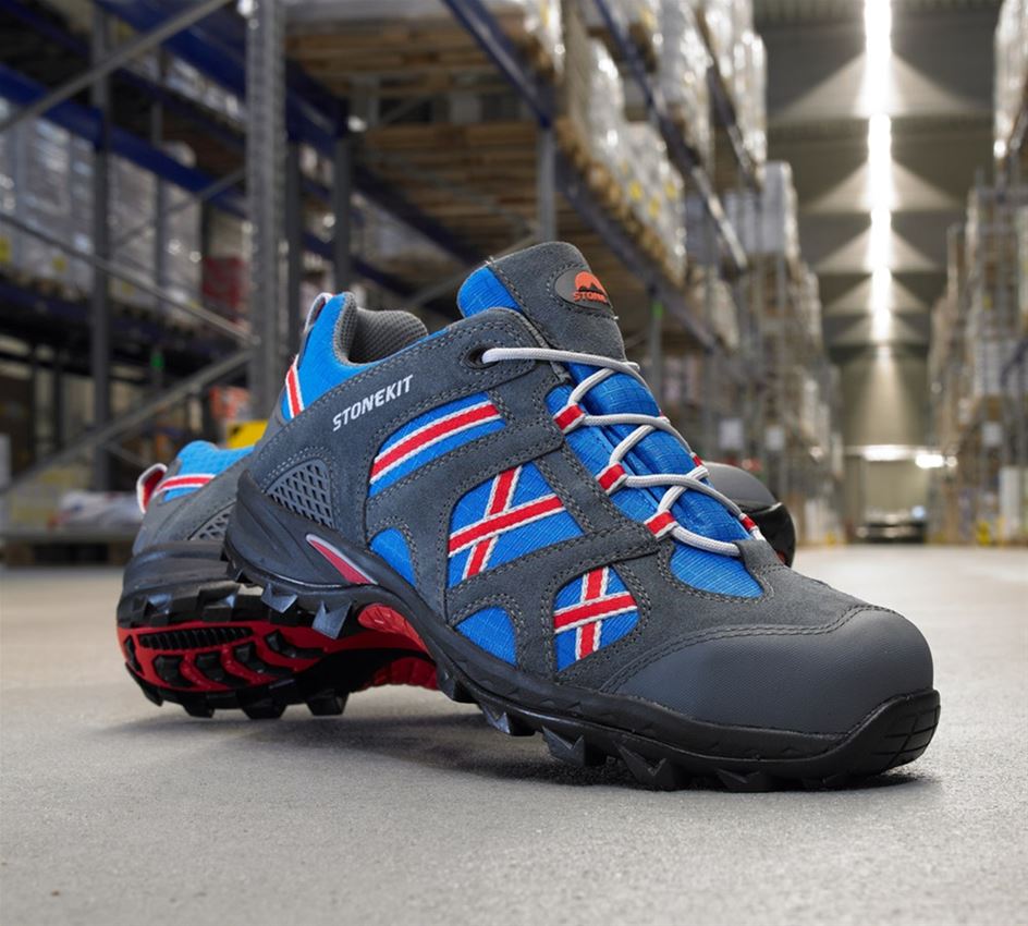 S1: STONEKIT S1 Sicherheitshalbschuhe Portland + zement/blau