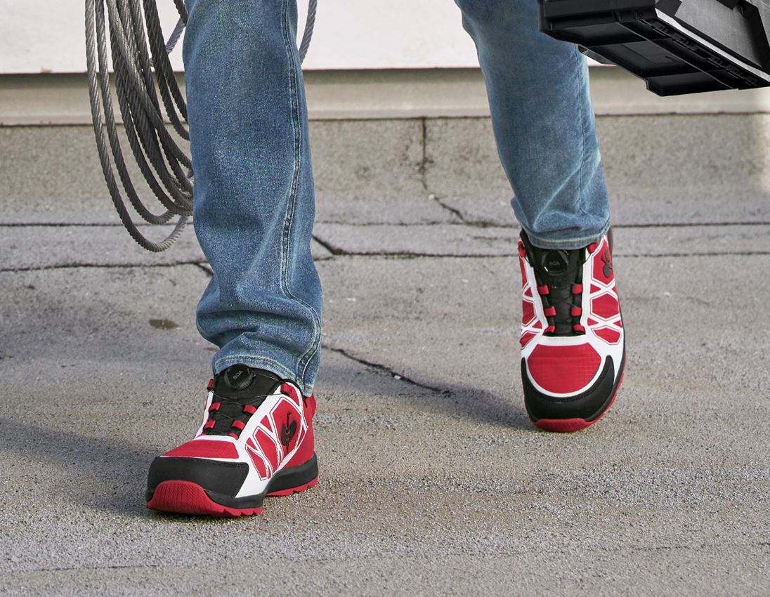 S1: S1 Sicherheitshalbschuhe e.s. Baham II low + rot/schwarz 1