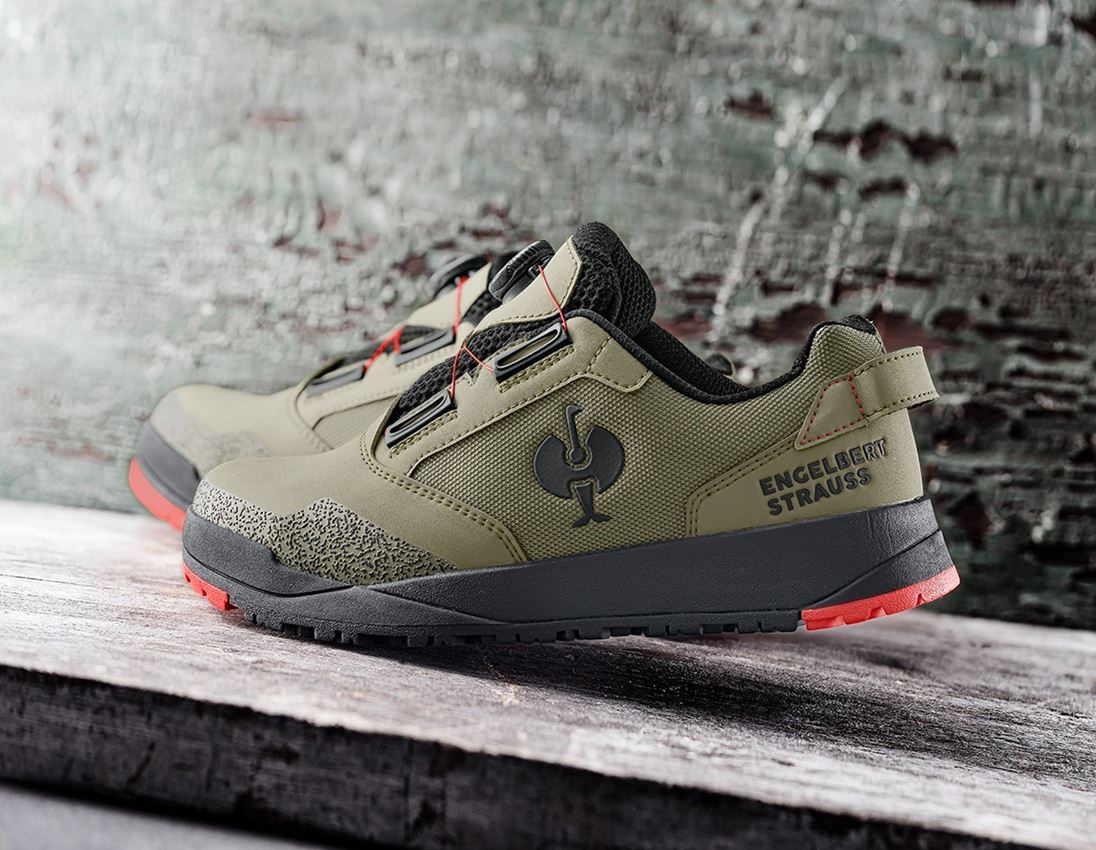 S1: S1 Sicherheitshalbschuhe e.s. Nakuru low + stipagrün/solarrot