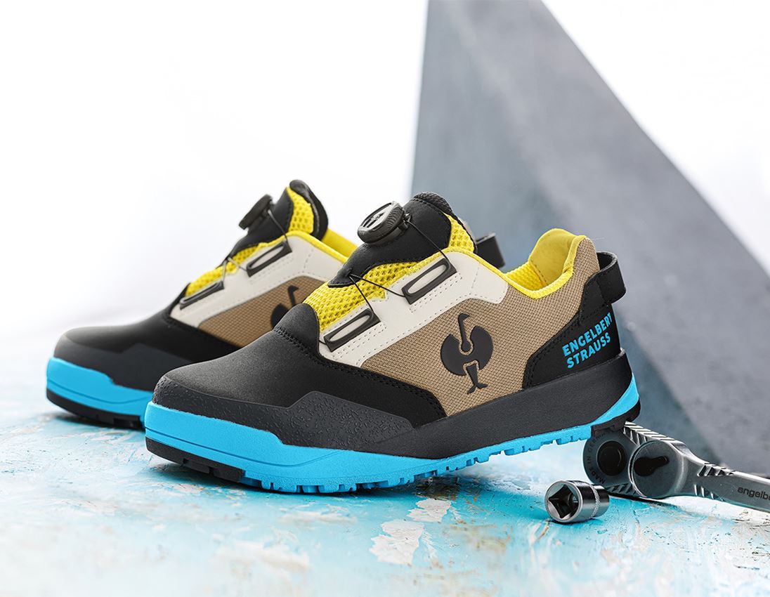 S1: S1 Sicherheitshalbschuhe e.s. Nakuru low + pergament/schwarz/bergblau