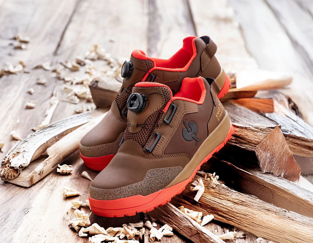 S1: S1 Sicherheitshalbschuhe e.s. Nakuru low + wüstenbraun/solarrot