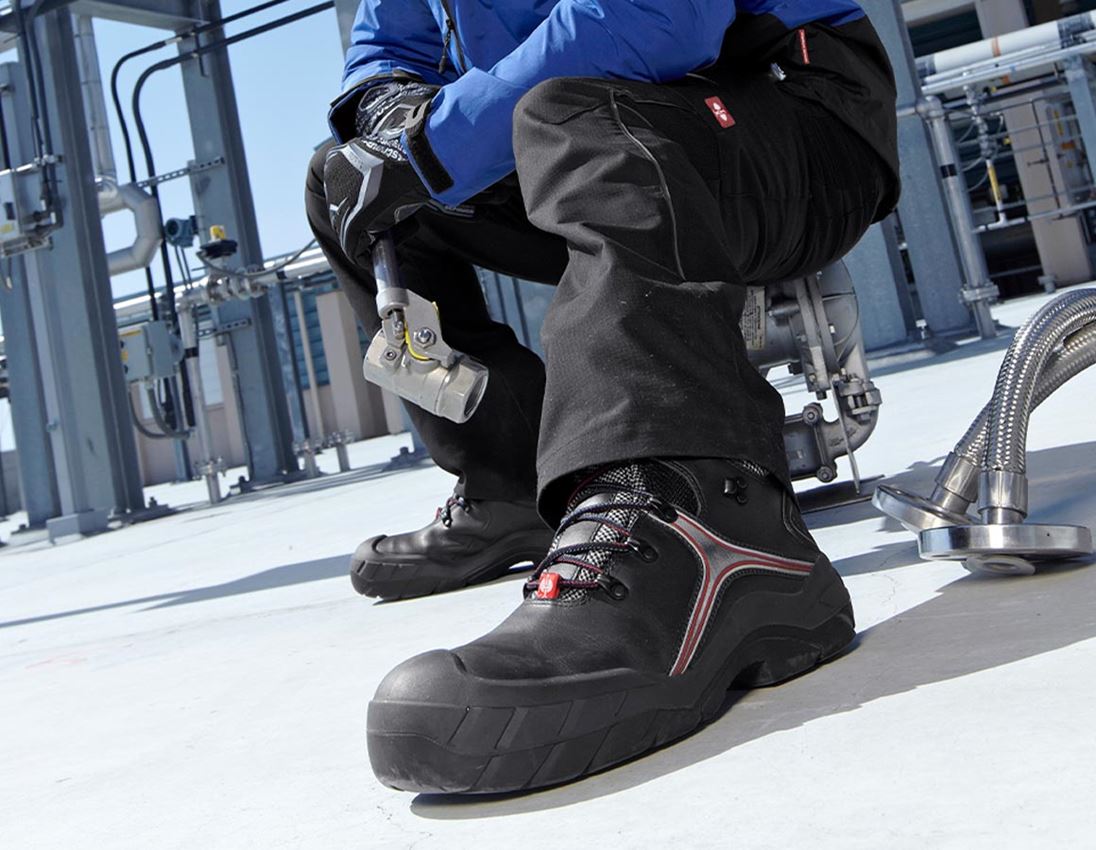 S7: S7 Sicherheitsstiefel e.s. Pollux high + schwarz/rot