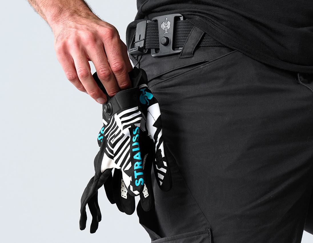 Hybrid: Handschuhe e.s.trail, light graphic + schwarz/weiß/lapistürkis 1