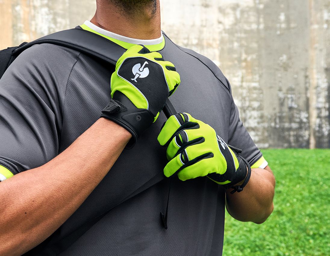 Handschuhe: Handschuhe e.s.ambition + schwarz/warngelb 1