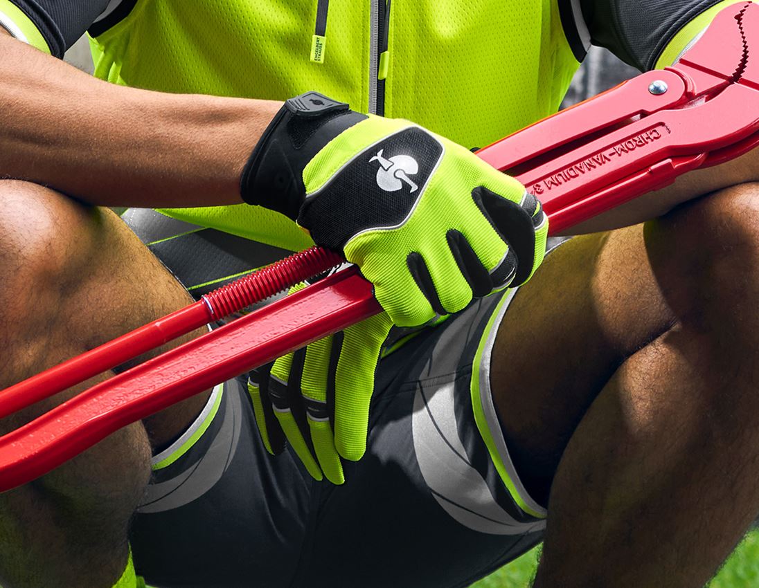 Handschuhe: Handschuhe e.s.ambition + schwarz/warngelb