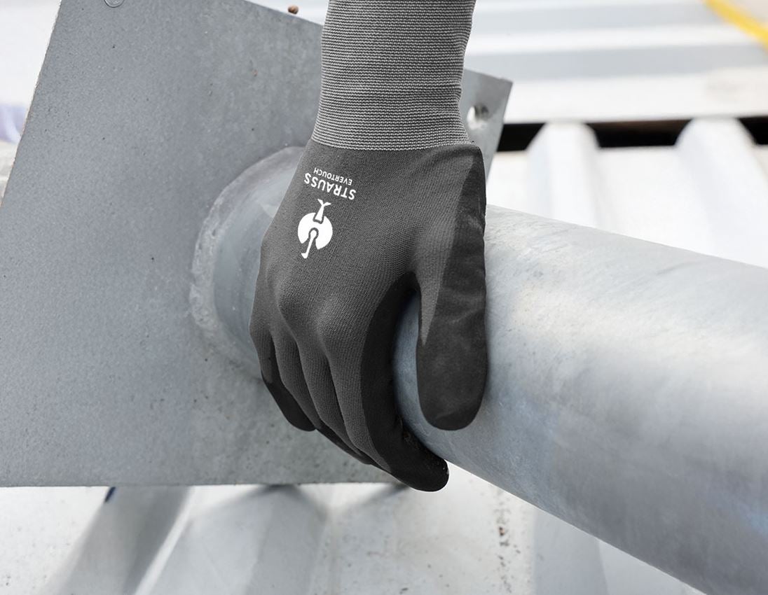 Beschichtet: Nitril-Handschuhe evertouch micro plus + schwarz/grau 1