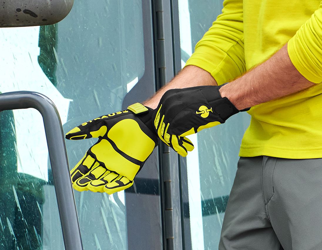 Hybrid: Handschuhe e.s.trail allseason + schwarz/acidgelb