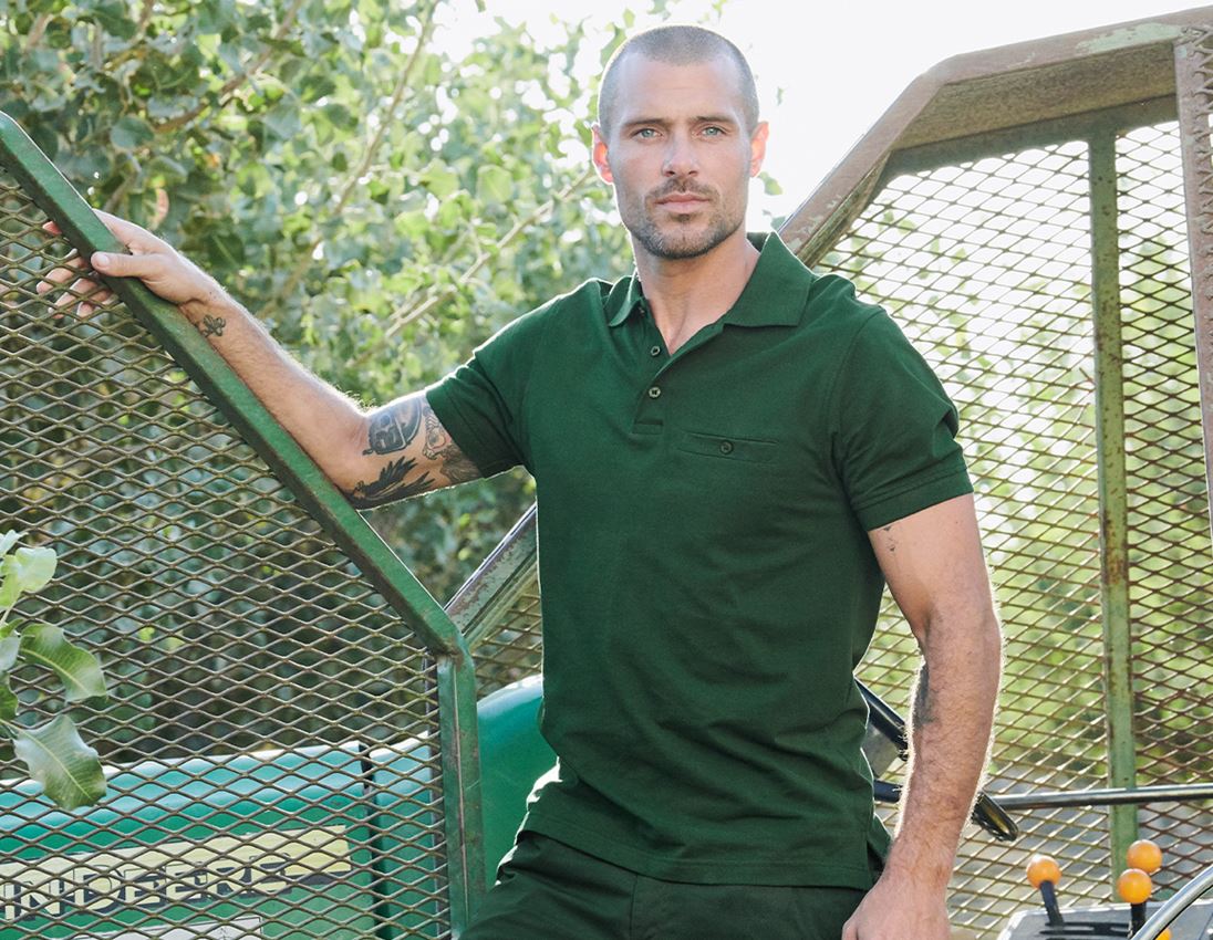 Shirts & Co.: e.s. Polo-Shirt cotton Pocket + grün