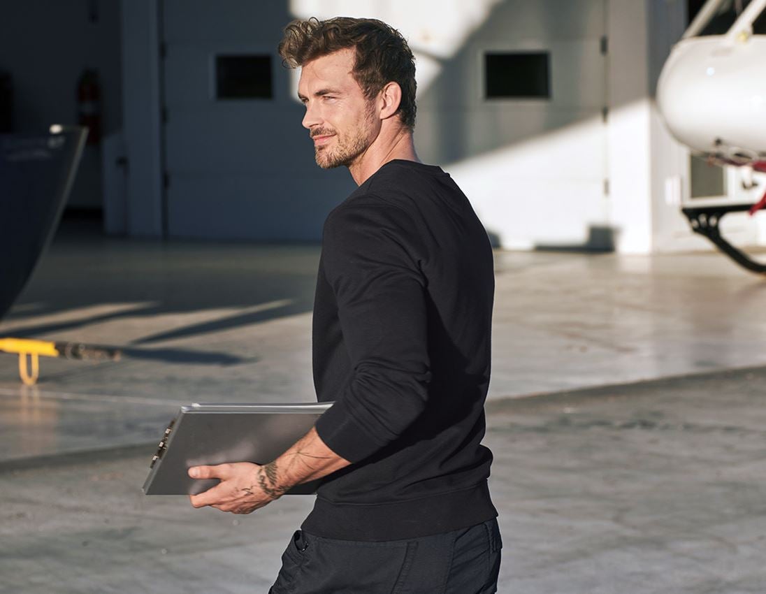 Shirts & Co.: e.s. Sweatshirt poly cotton + schwarz 1