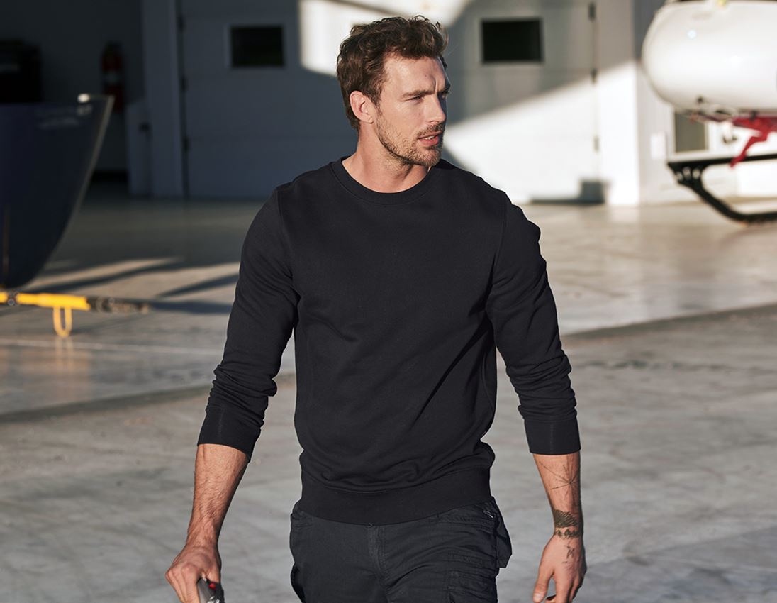 Shirts & Co.: e.s. Sweatshirt poly cotton + schwarz