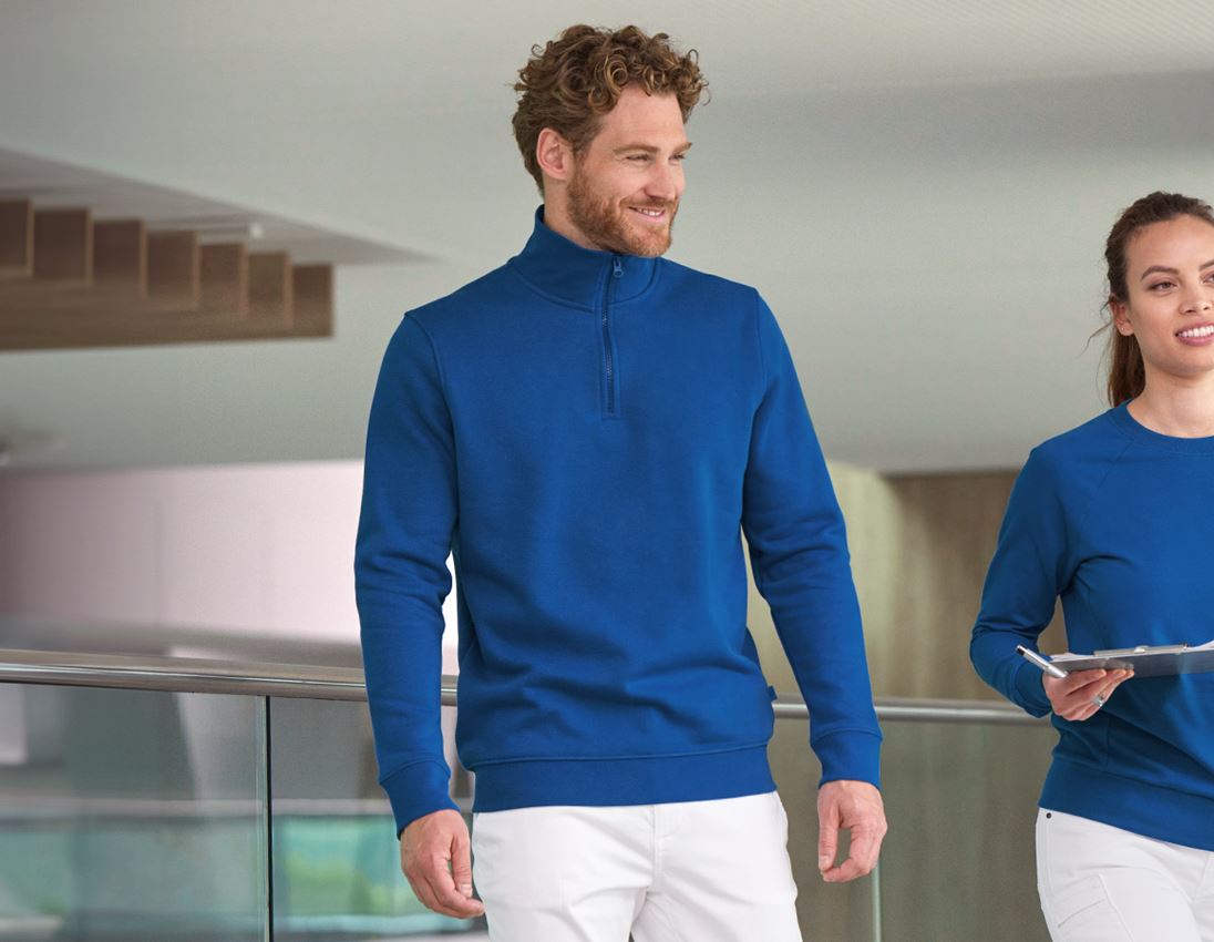 Shirts & Co.: e.s. ZIP-Sweatshirt poly cotton + enzianblau